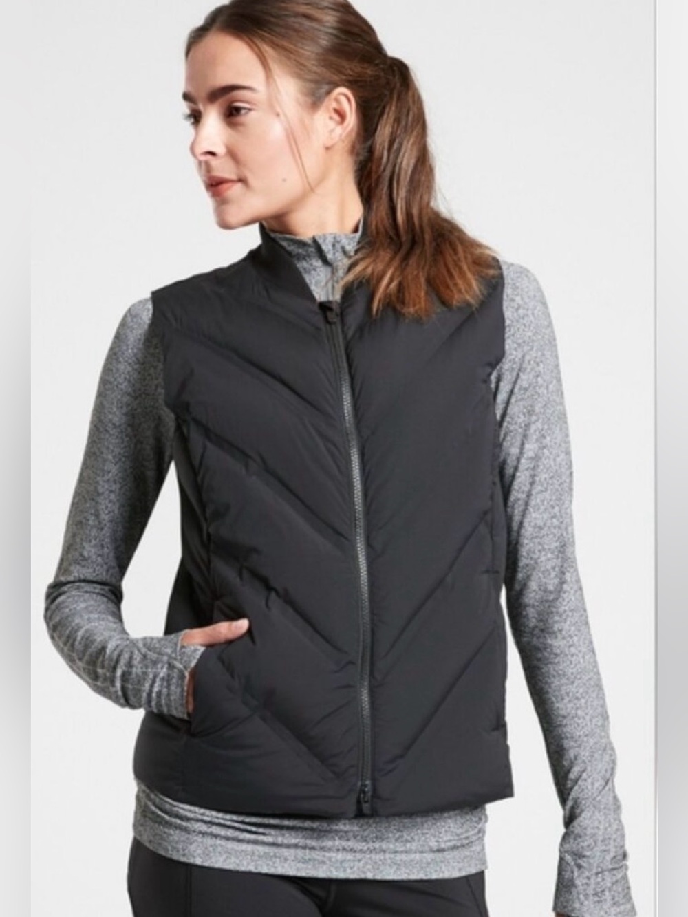NWT BLACK Quilted Insulated Inlet Vest with Stretch Panels 1X